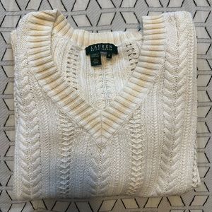 Ralph Lauren white and cream sweater